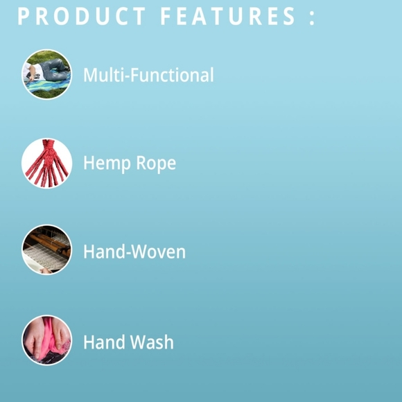 HOMESMART Indoor Outdoor Colorful Striped Canvas Camping Hammock-Blue (72.83"x31 - Picture 2 of 9